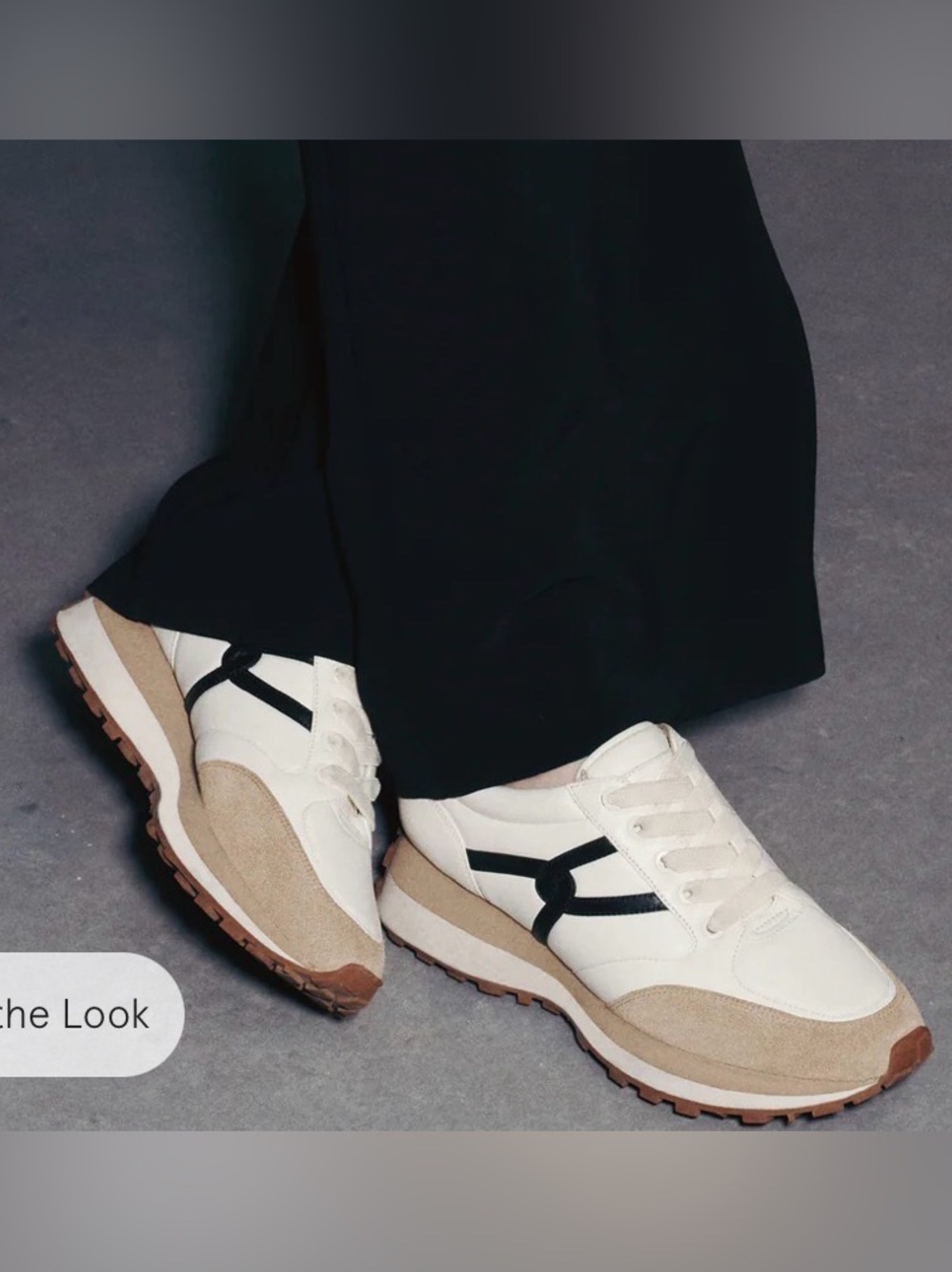 Veronica Beard Valentina White Sneakers with Tan Platform and Navy Accents